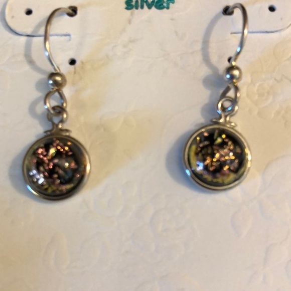 Touch of Glass Sterling‎ Silver Earrings with Glass - Picture 3 of 7